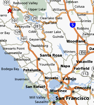 Location of Finley's Mountain Ranch